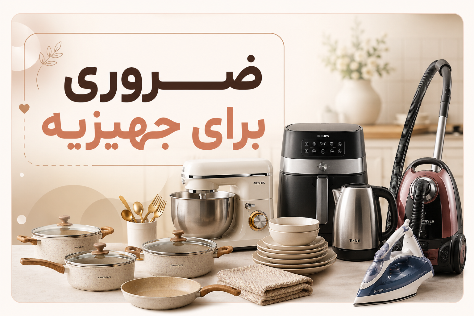 وسایل ضروری آشپزخانه برای جهیزیه