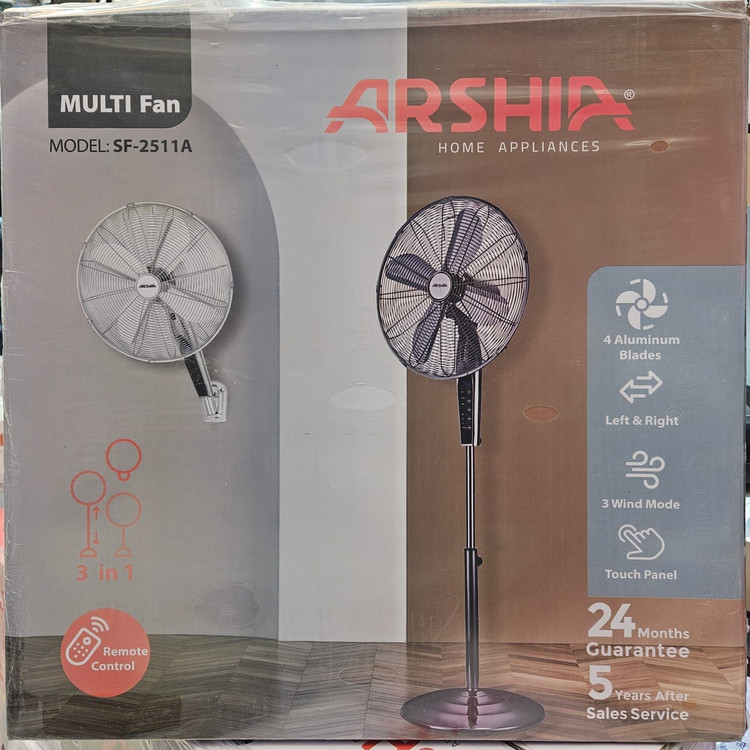 پنکه ارشیا مدل SF-2511A دارای کنترل از راه دور و 4 پره