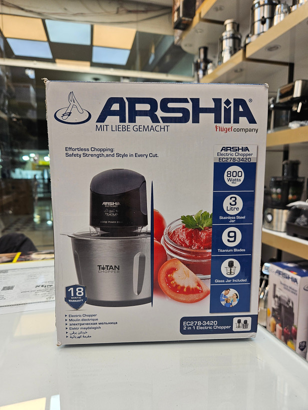 خردکن عرشیا مدل EC278-3420 ظرفیت 3 لیتر با 9 تیغه